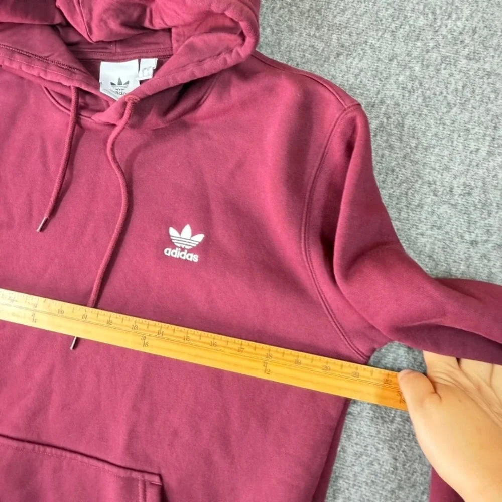 Adidas Originals Trefoil Hoodie Mens Medium Burgundy Maroon Pullover